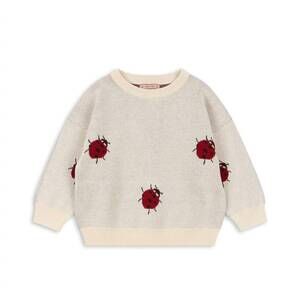 NEW KONGES SLØJD girl's ladybug lapis knit sweater top in beige